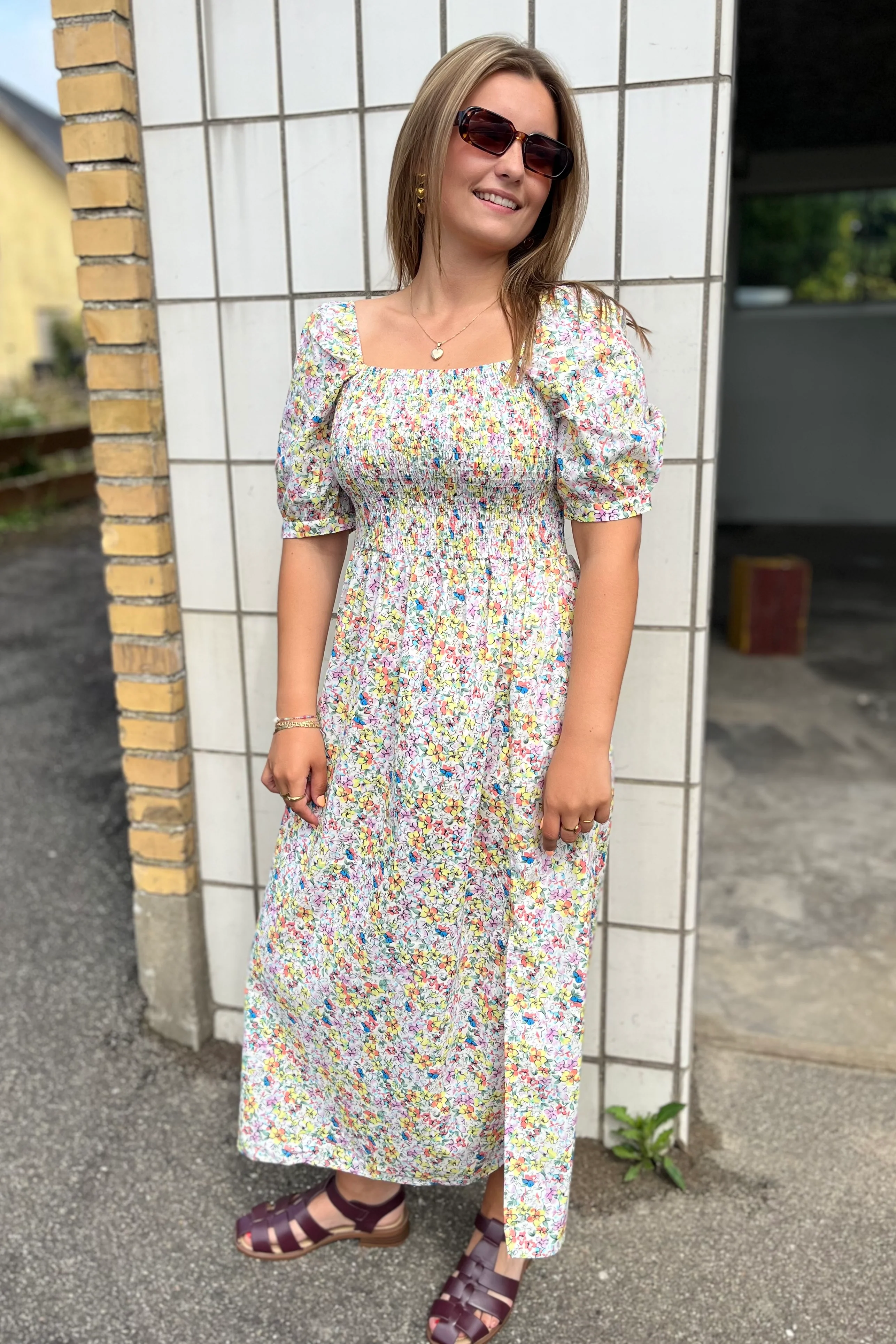 Gro Dress | Green Multi Flower | Kjole fra Liberté - Image 4