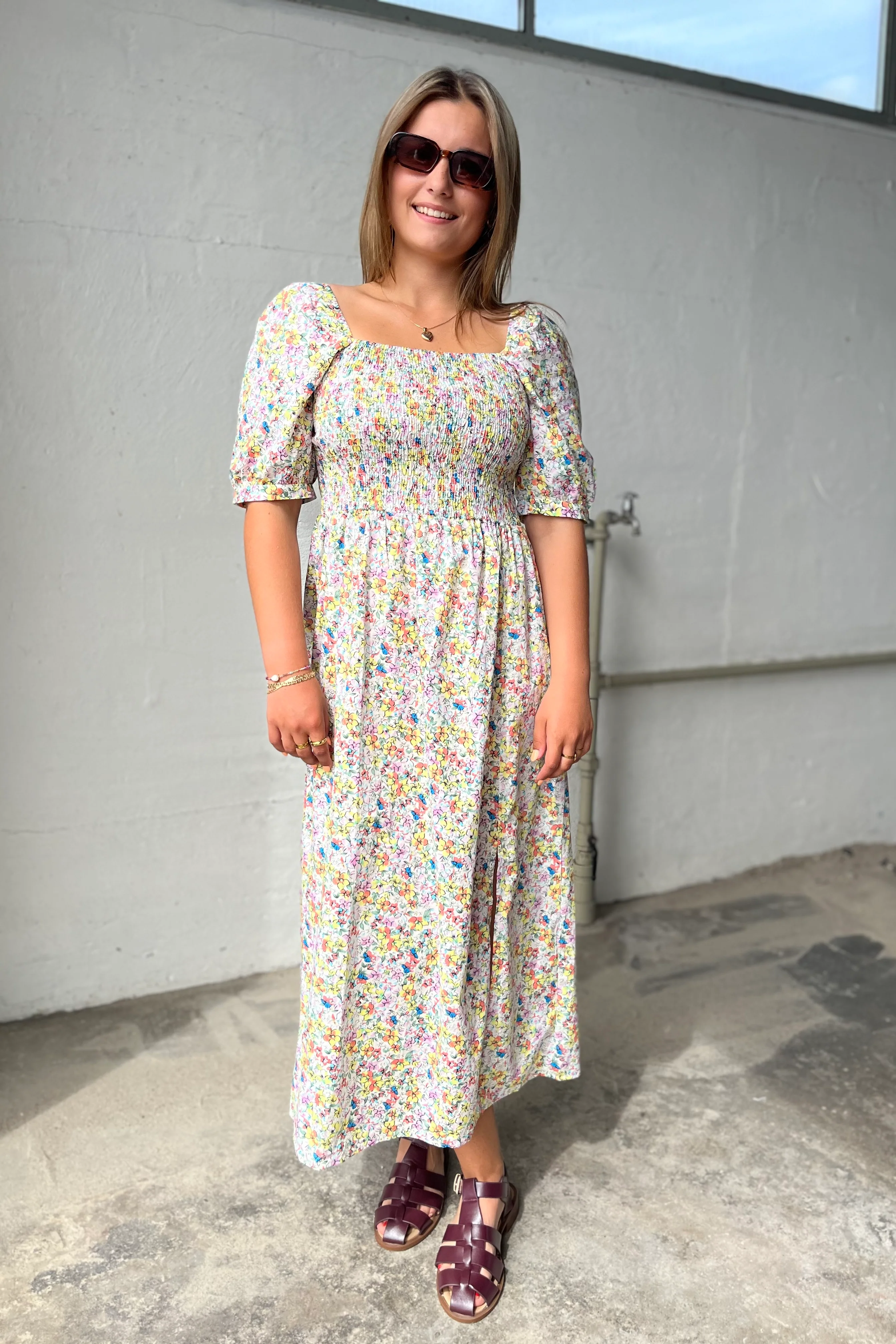 Gro Dress | Green Multi Flower | Kjole fra Liberté - Image 5