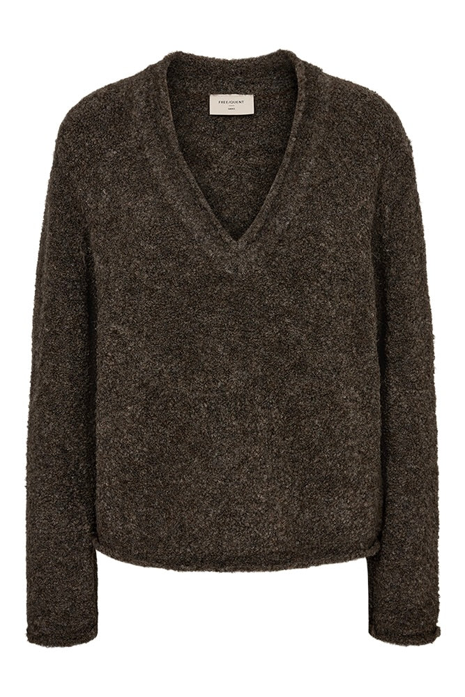 Grslimey Pullover 205235 | Morel Melange | Strik fra Freequent