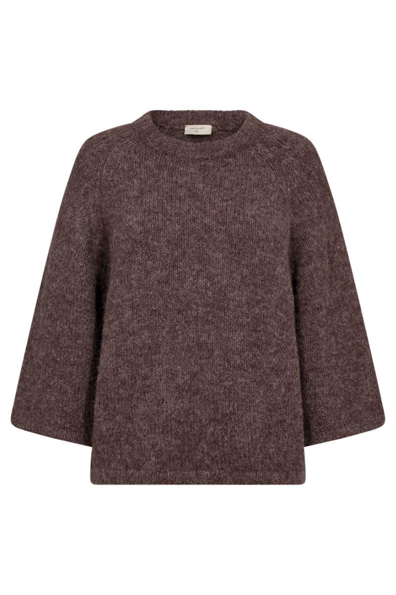 Grslulu Pullover 205507 | Coffee Bean Melange | Strik fra Freequent