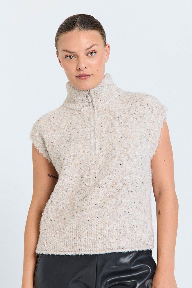 Grsnemes Waistcoat 206732 | Moonbeam Melange | Strik fra Freequent - Image 8
