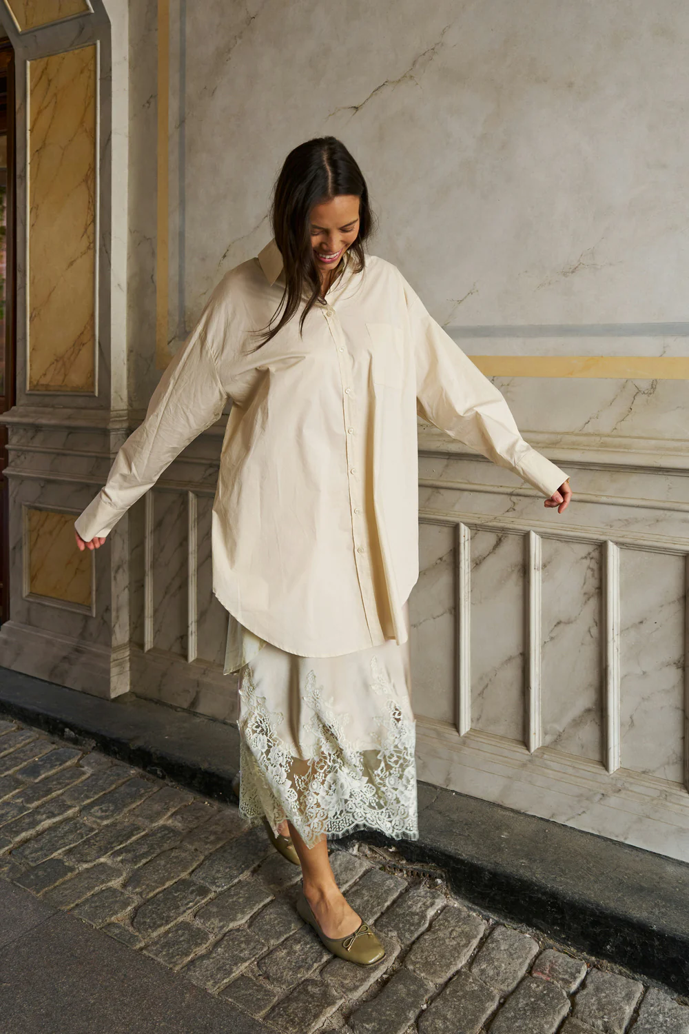 Halina Poplin Shirt | Ivory | Bluse fra Neo Noir - Image 5