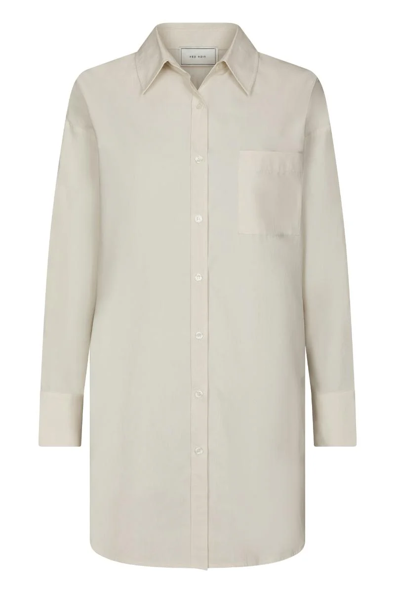 Halina Poplin Shirt | Ivory | Bluse fra Neo Noir - Image 6