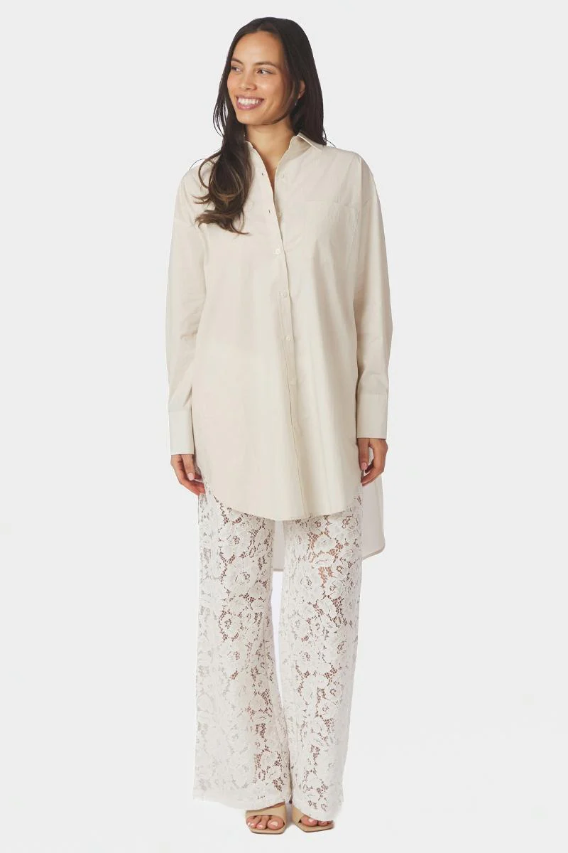 Halina Poplin Shirt | Ivory | Bluse fra Neo Noir - Image 8