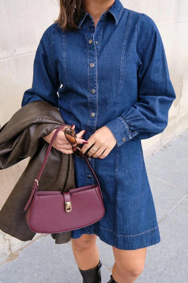 Hanne Denim Dress | Dark Blue | Kjole fra Neo Noir - Image 3