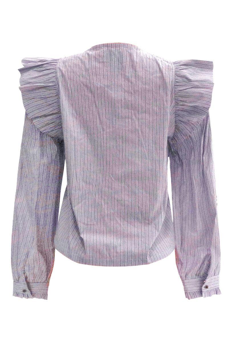 Heather Ls Tie Blouse | Pink Stripe | Bluse fra Liberté - Image 4