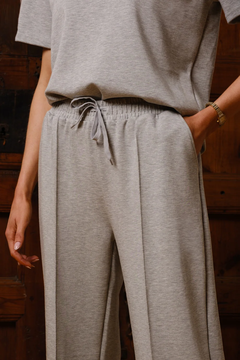 Henne Jog Pants | Grey Melange | Bukser fra Liberté - Image 3