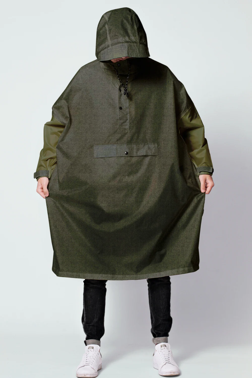 Herringbone | Grøn | Regnponcho fra Rainkiss - Image 3