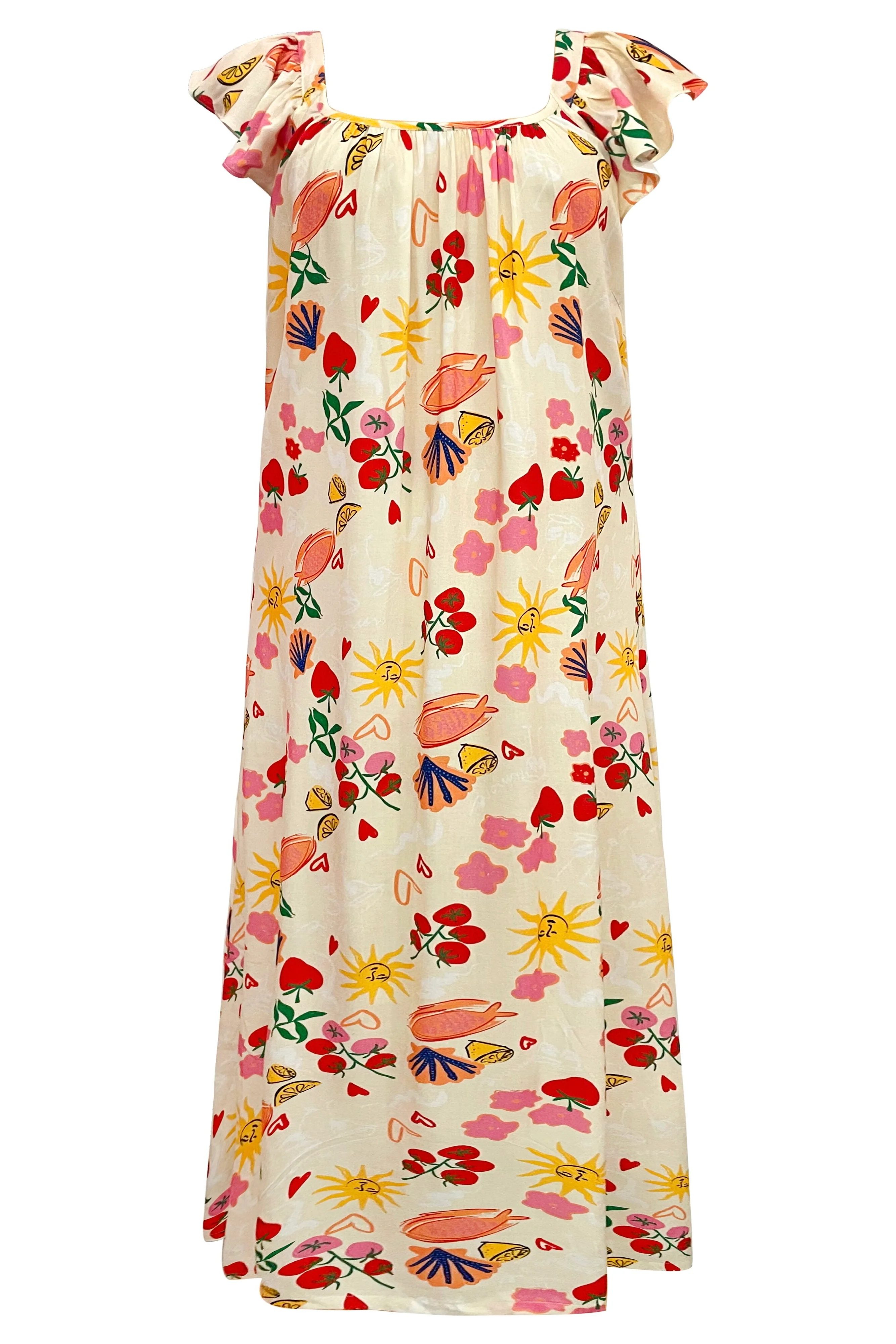 Hilma Frill Strap Dress | Ivory Summer | Kjole fra Liberté - Image 2