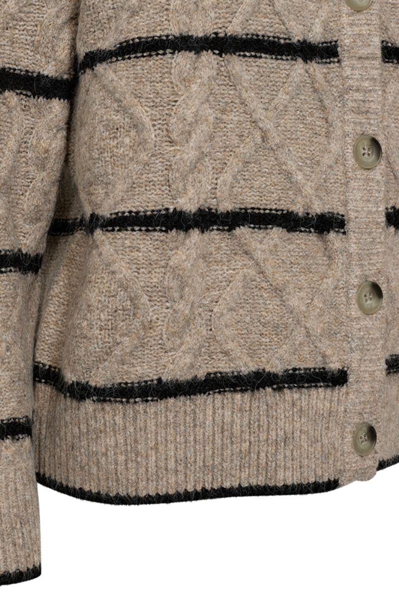 Hiro Cardigan 206744 | Desert Taupe Mel. W. Black | Cardigan fra Freequent - Image 3
