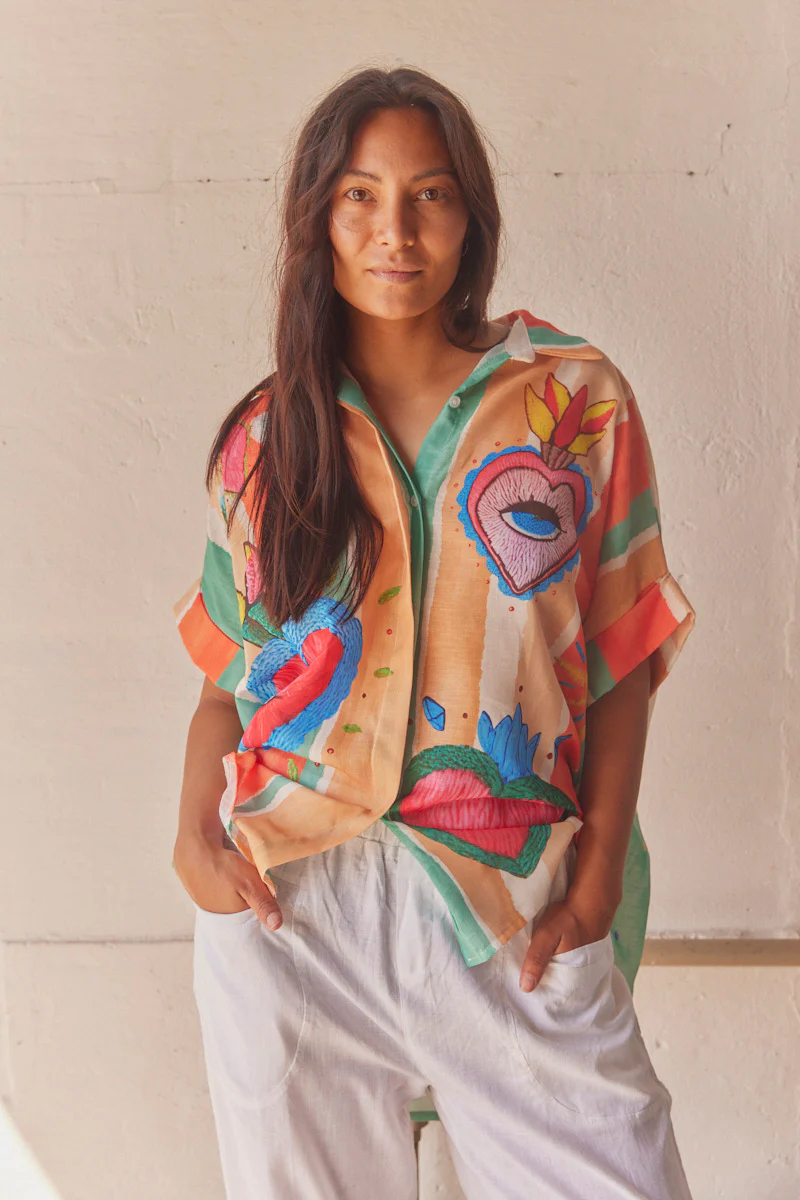 Horus Heart SS shirt | Orange | Skjorte fra Atelier C - Image 3