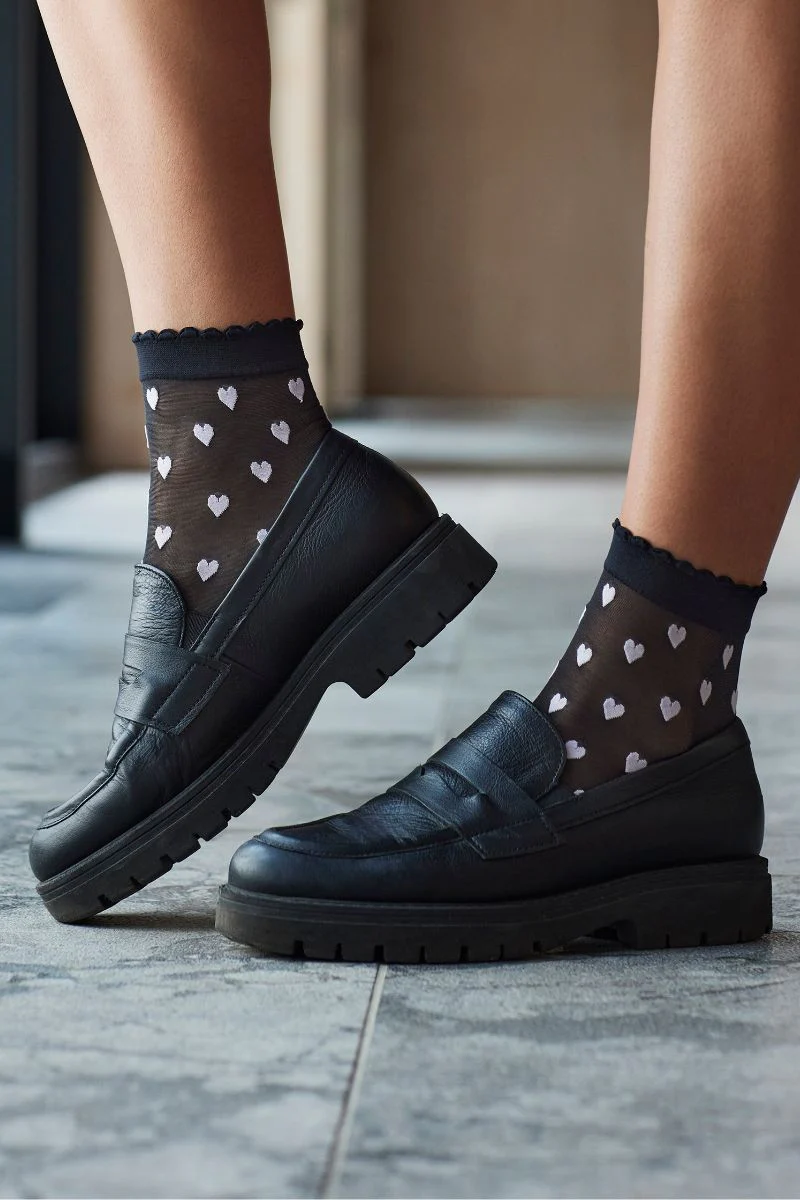 Hypethedetail Socks Hearts 20D | Dusty Rose | Strømper fra Hype the Detail - Image 2