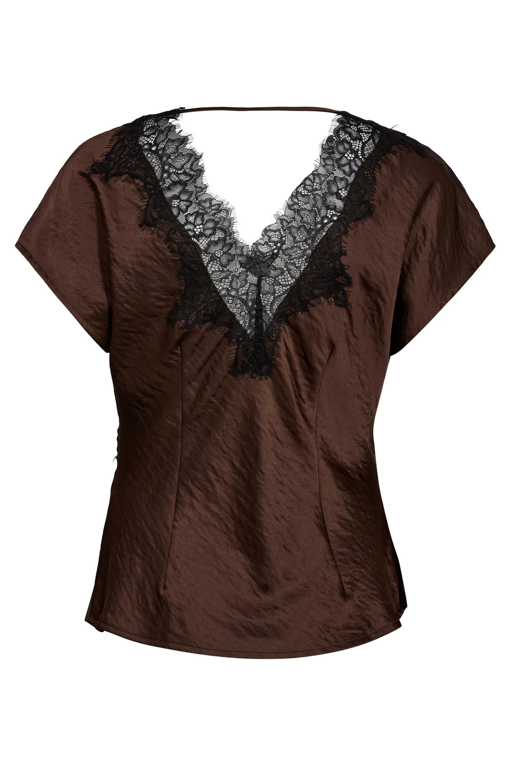 Idun Lace SS Blouse 45167 | Dark Brown | Top fra Co'couture - Image 2