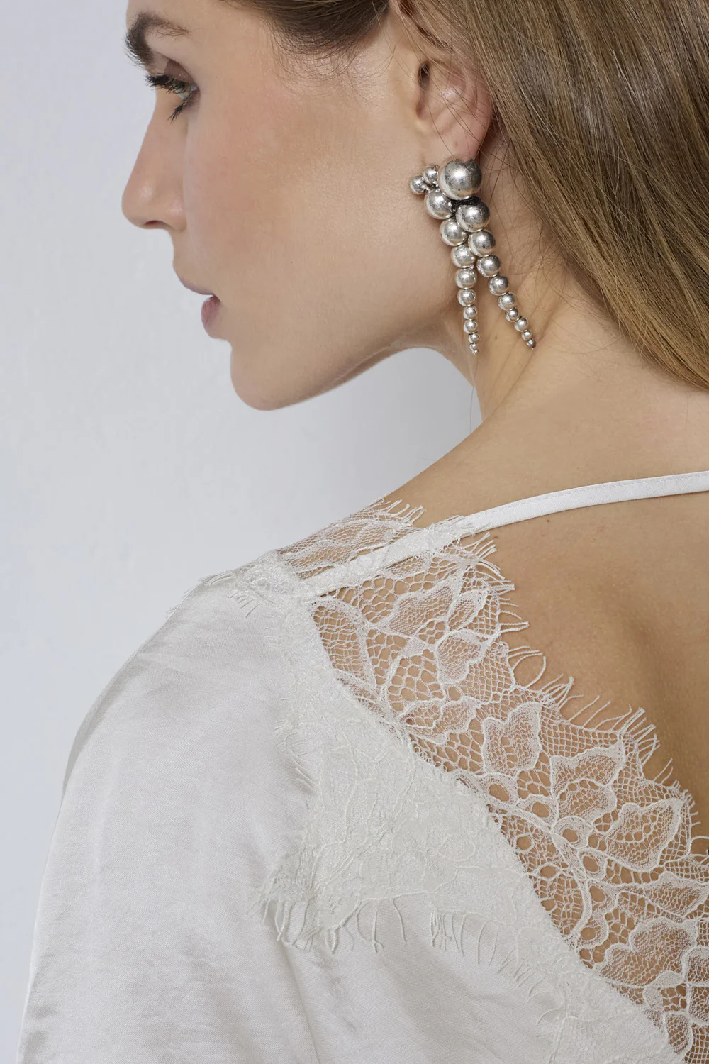 Iduncc Lace Ss Blouse | Off White | Skjorte fra Co'Couture - Image 4