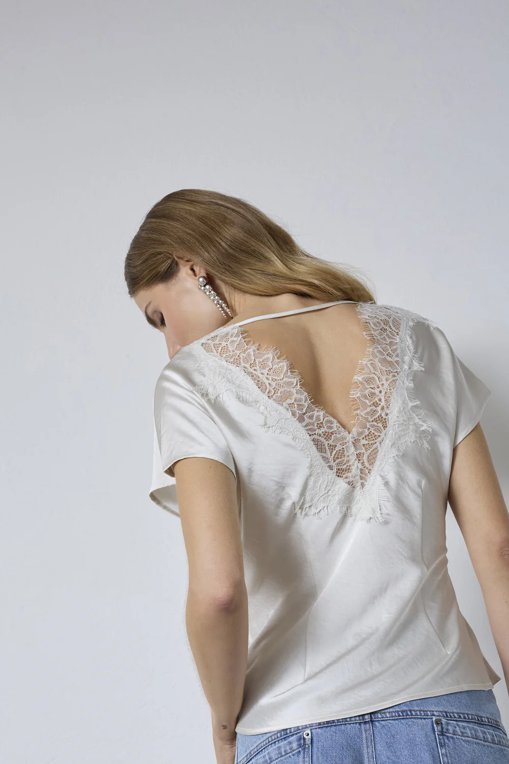 Iduncc Lace Ss Blouse | Off White | Skjorte fra Co'Couture - Image 6