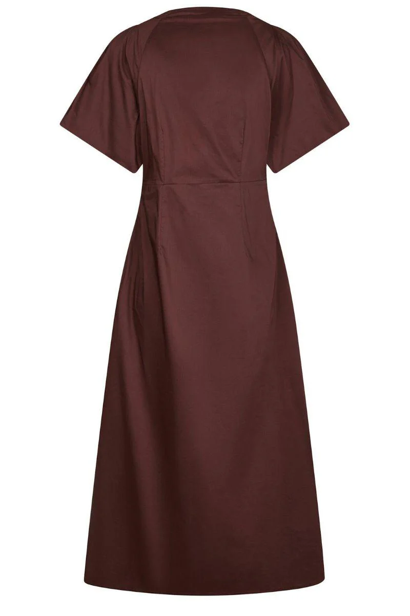 Illana Poplin Dress | Burgundy | Kjole fra Neo Noir - Image 3