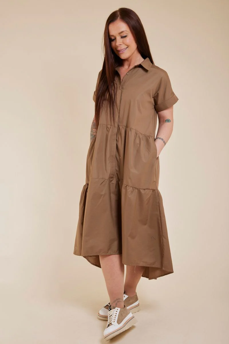 Ilona Shirt Dress | Light Brown | Kjole fra Liberté - Image 7