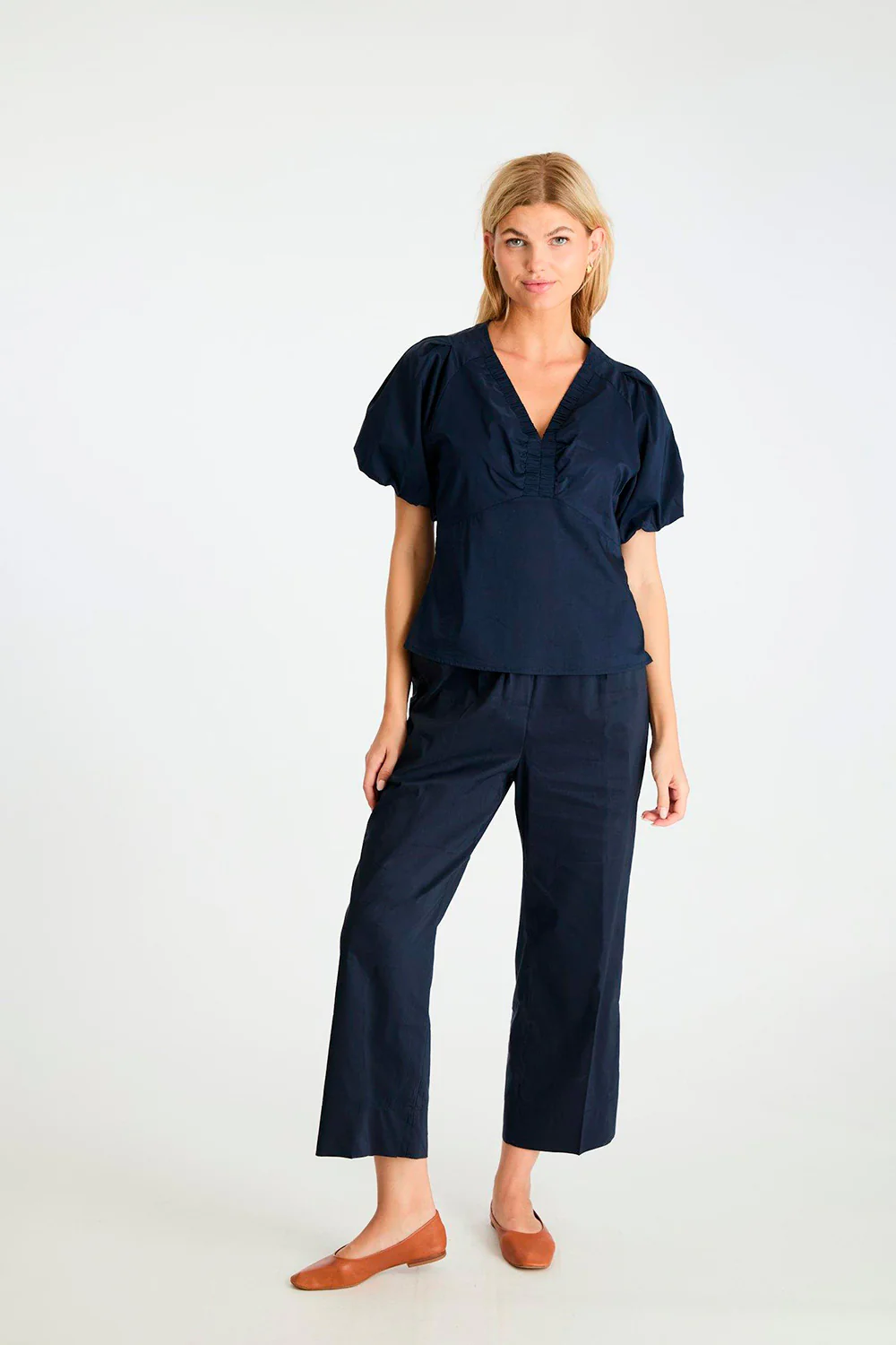 Irina Poplin Blouse 162219 | Navy | Bluse fra Neo Noir - Image 5
