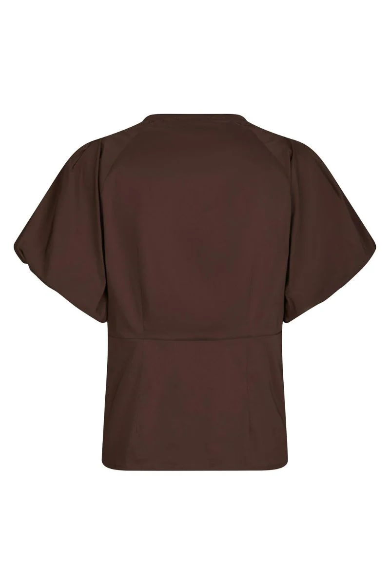 Irina Poplin Blouse | Dark Brown | Bluse fra Neo Noir - Image 4