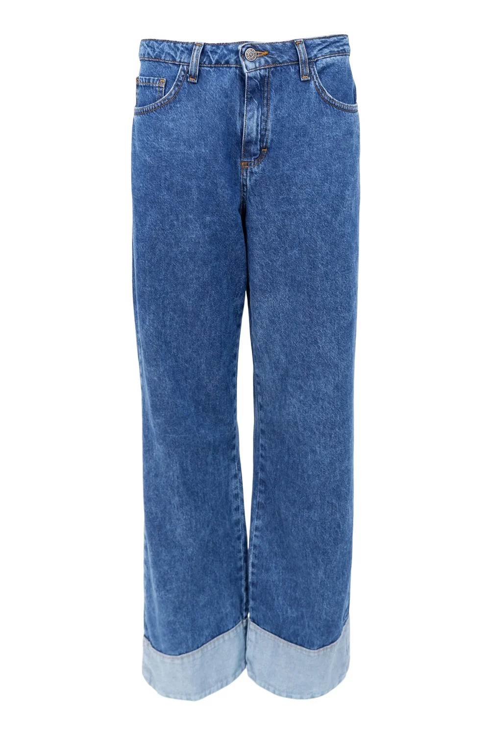 Izzy Denim Panel Pant | Mid Blue | Bukser fra Black Colour - Image 2