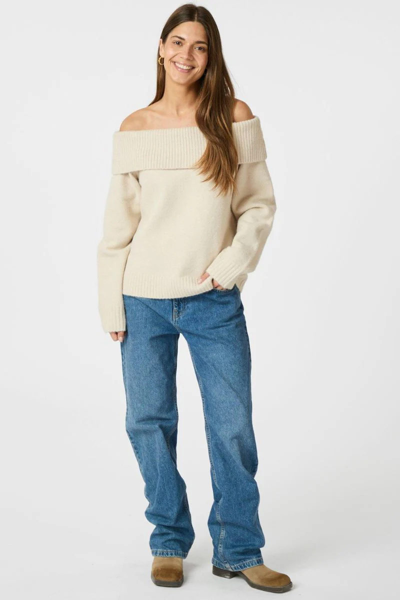 Jane Knit Blouse | Ivory | Strik fra Neo Noir - Image 7