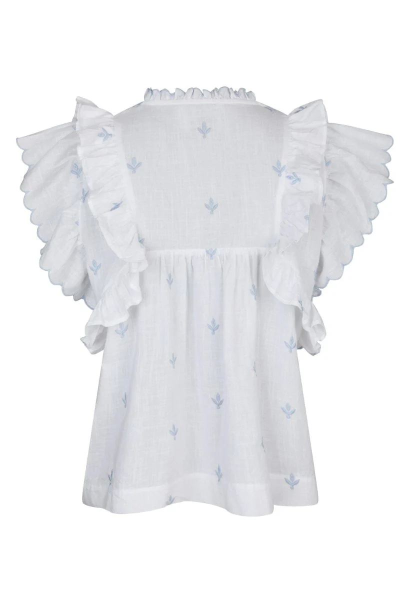 Jayla Embroidery Top | White | Bluse fra Neo Noir - Image 3