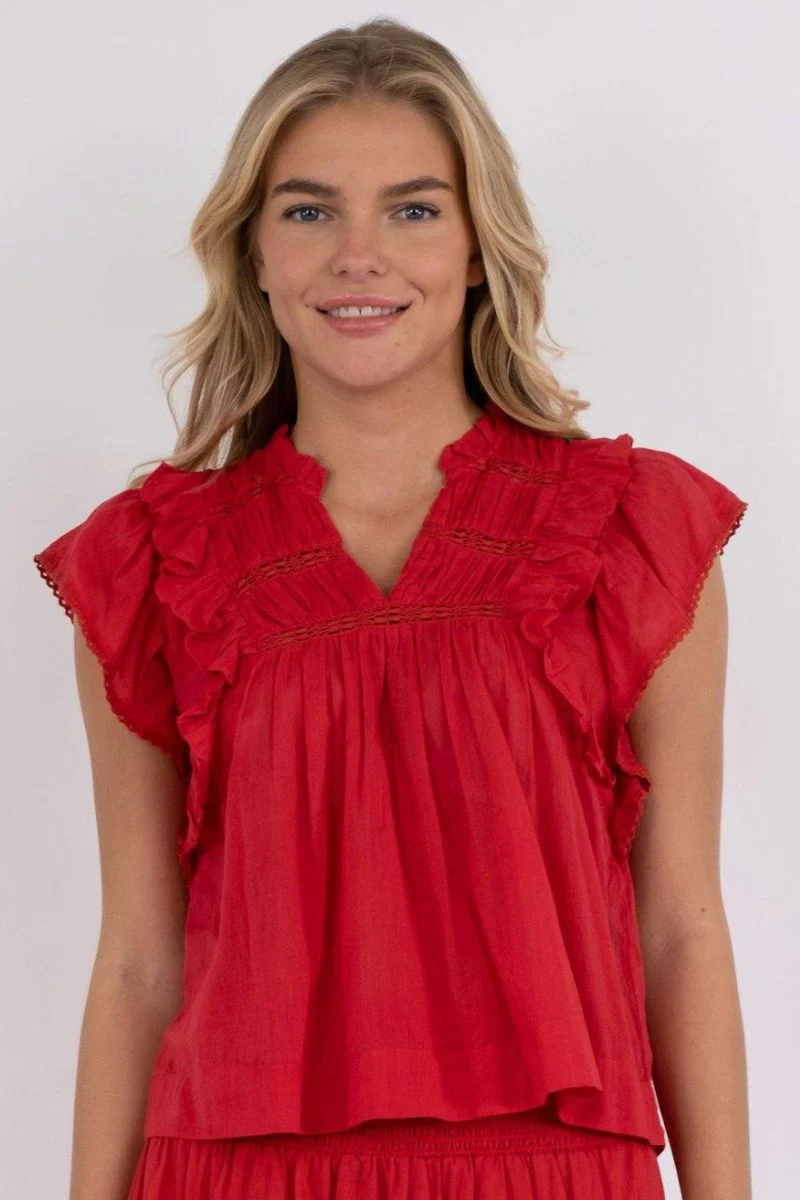 Jayla S Voile Top 159881 | Red | Top fra Neo Noir - Image 5