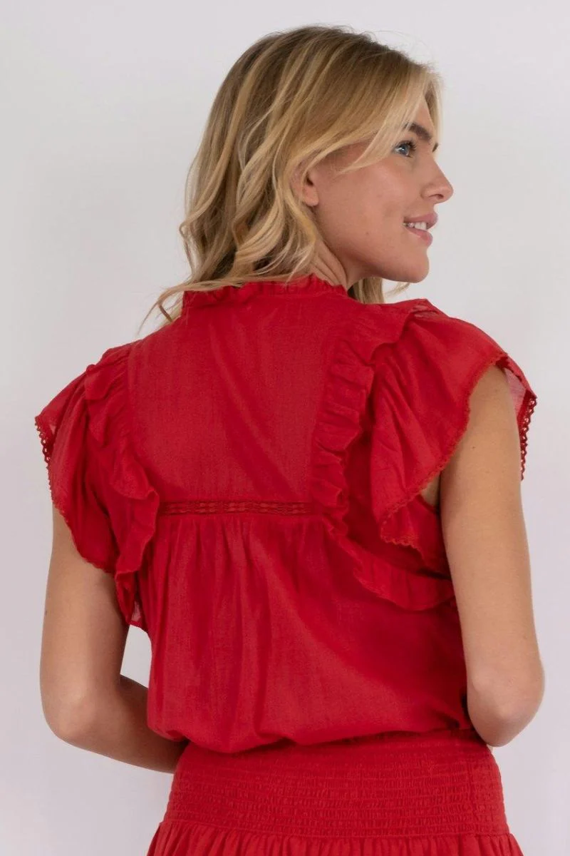 Jayla S Voile Top 159881 | Red | Top fra Neo Noir - Image 7