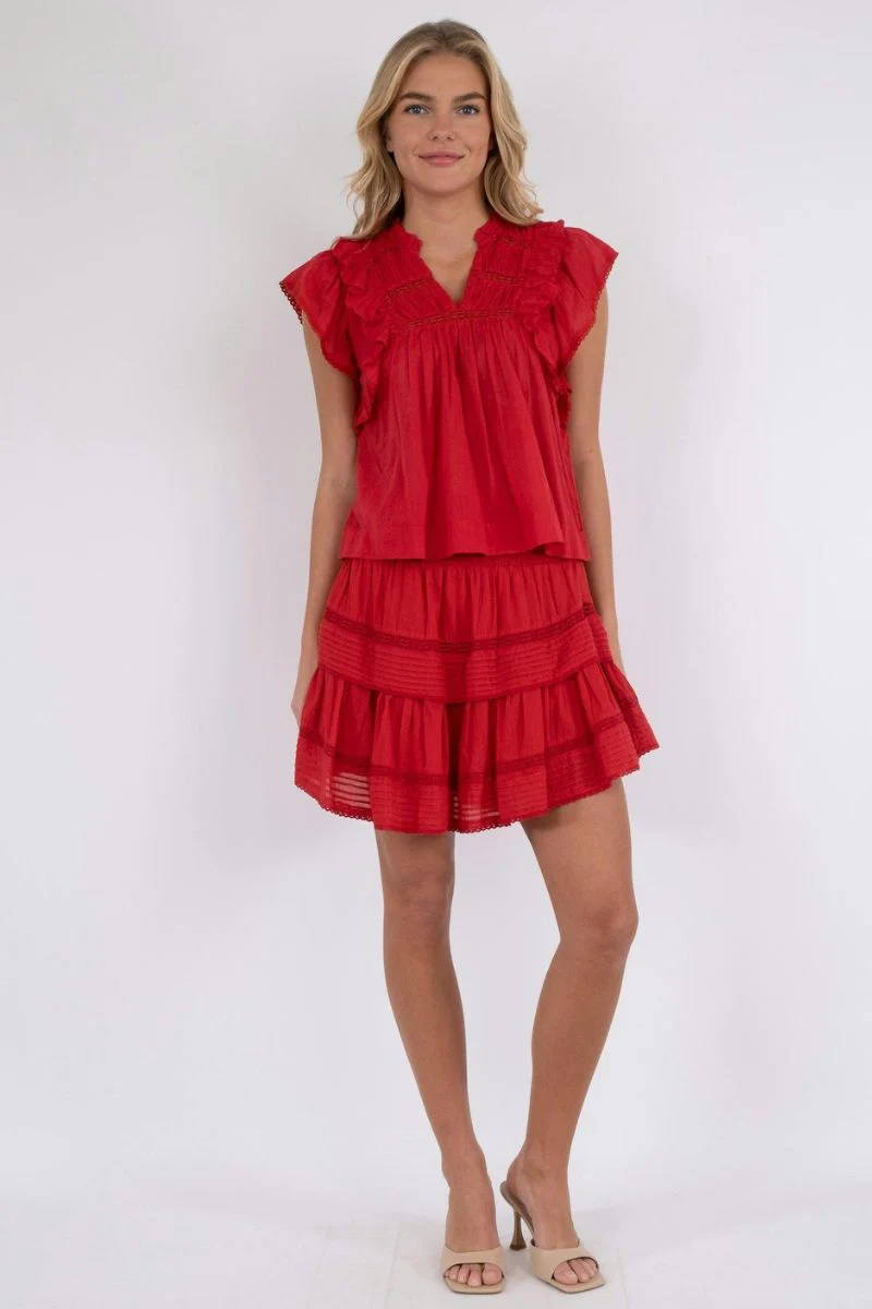 Jayla S Voile Top 159881 | Red | Top fra Neo Noir - Image 8