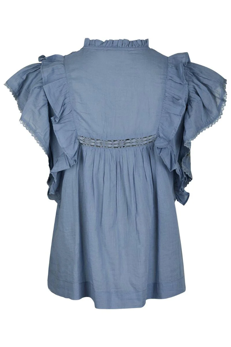 Jayla S Voile Top | Smoke Blue | Bluse fra Neo Noir - Image 5