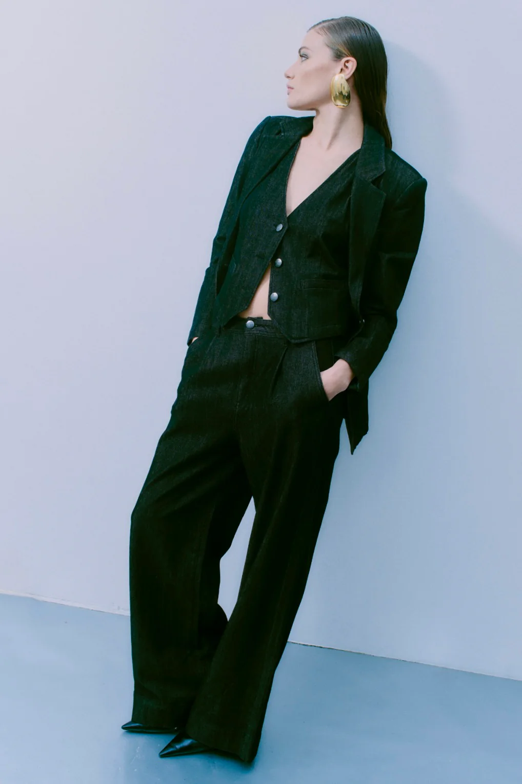 Jean Wide Pants 204968 | Washed Black | Bukser fra Copenhagen Muse - Image 2