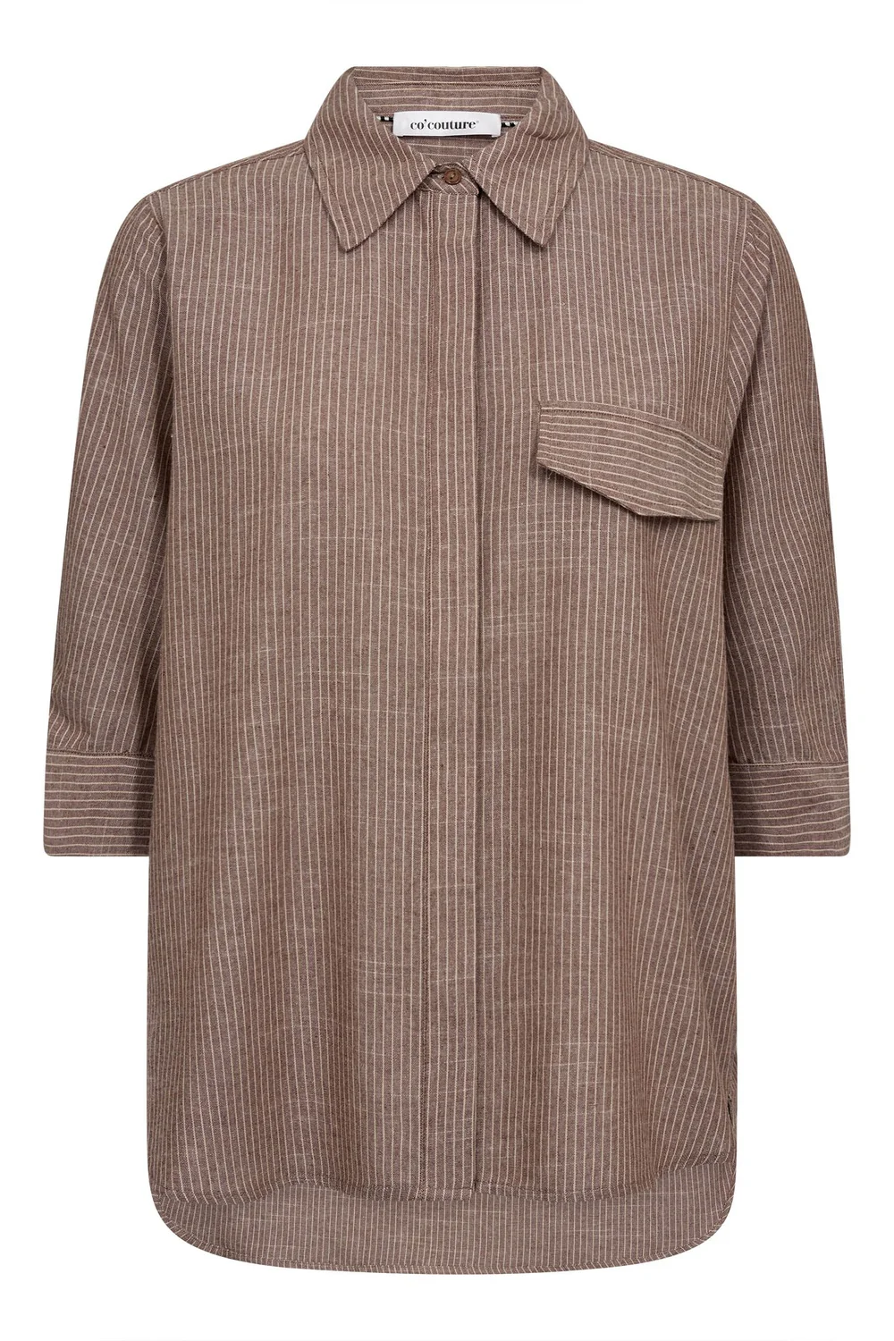 Jihocc Stripe Ss Shirt | Brown | Skjorte fra Co'Couture - Image 3