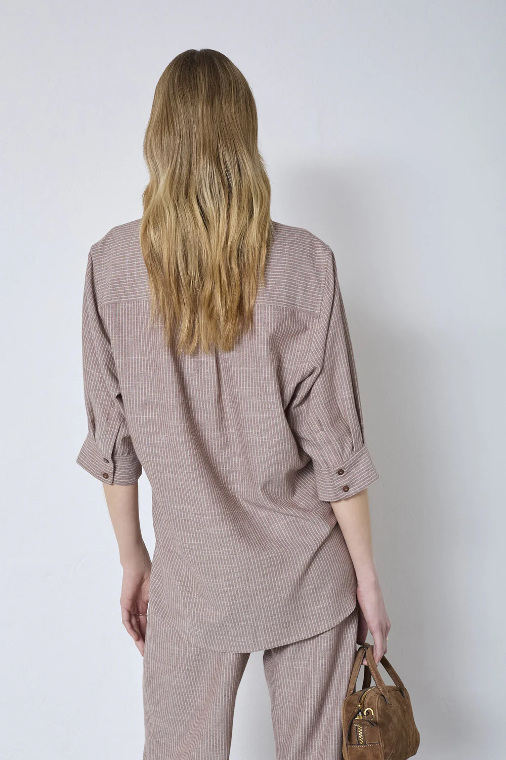 Jihocc Stripe Ss Shirt | Brown | Skjorte fra Co'Couture - Image 5