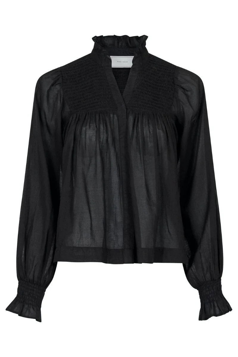 Jill S Voile Blouse | Black | Bluse fra Neo Noir