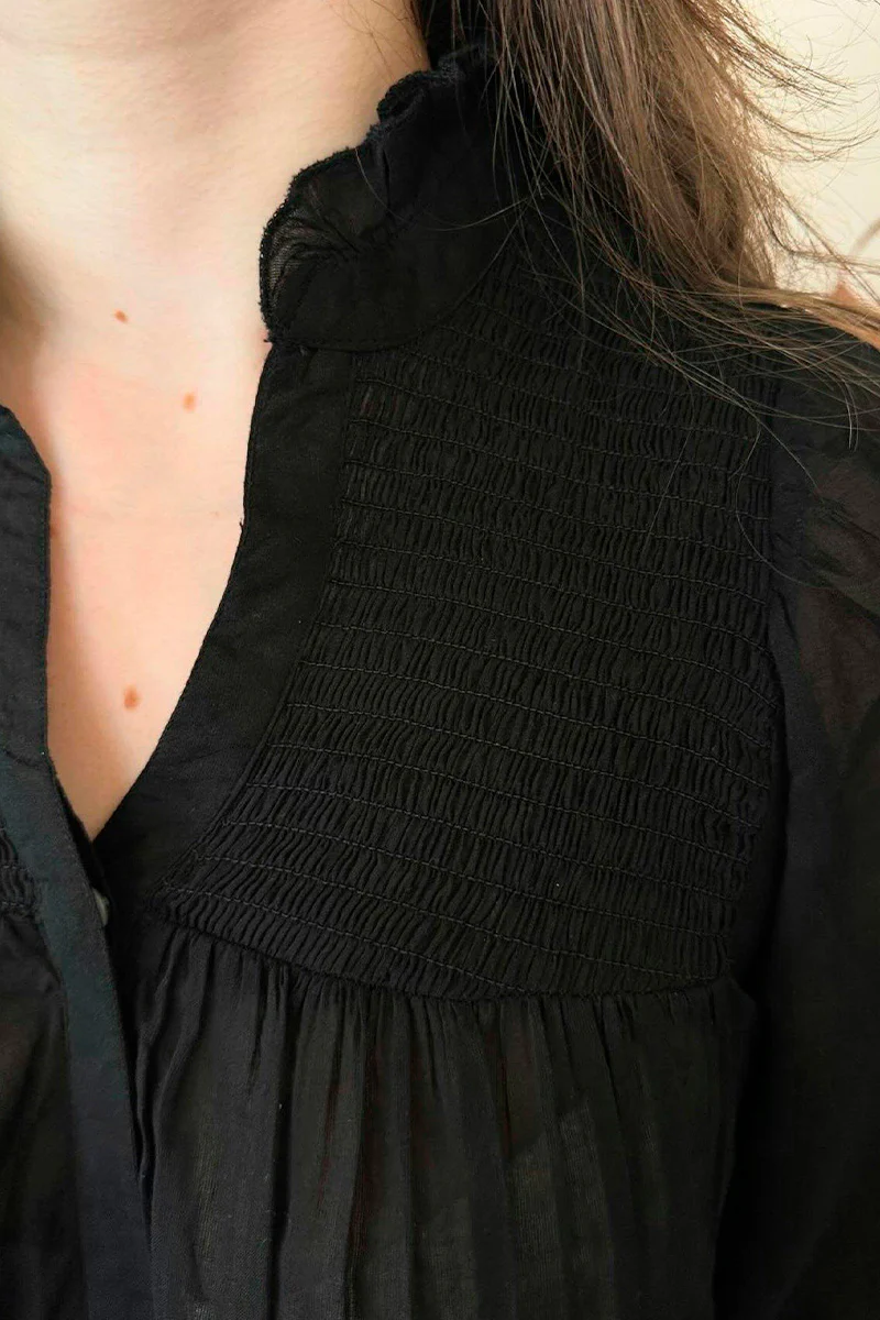Jill S Voile Blouse | Black | Bluse fra Neo Noir - Image 3