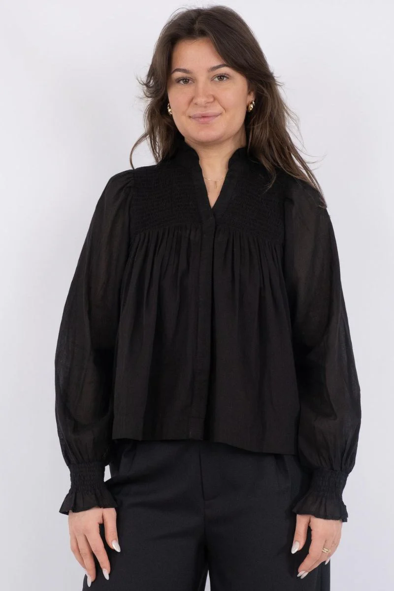 Jill S Voile Blouse | Black | Bluse fra Neo Noir - Image 7