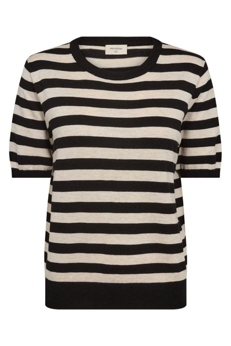 Joel Pullover 204793 | Black W. Moonbeam | Strik fra Freequent