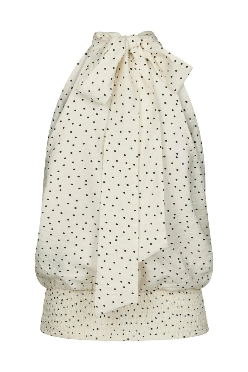 Jos Mini Dot Top | Off White | Bluse fra Neo Noir - Image 3