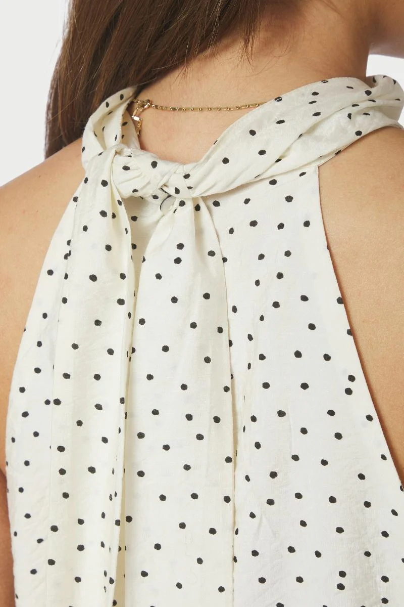 Jos Mini Dot Top | Off White | Bluse fra Neo Noir - Image 6