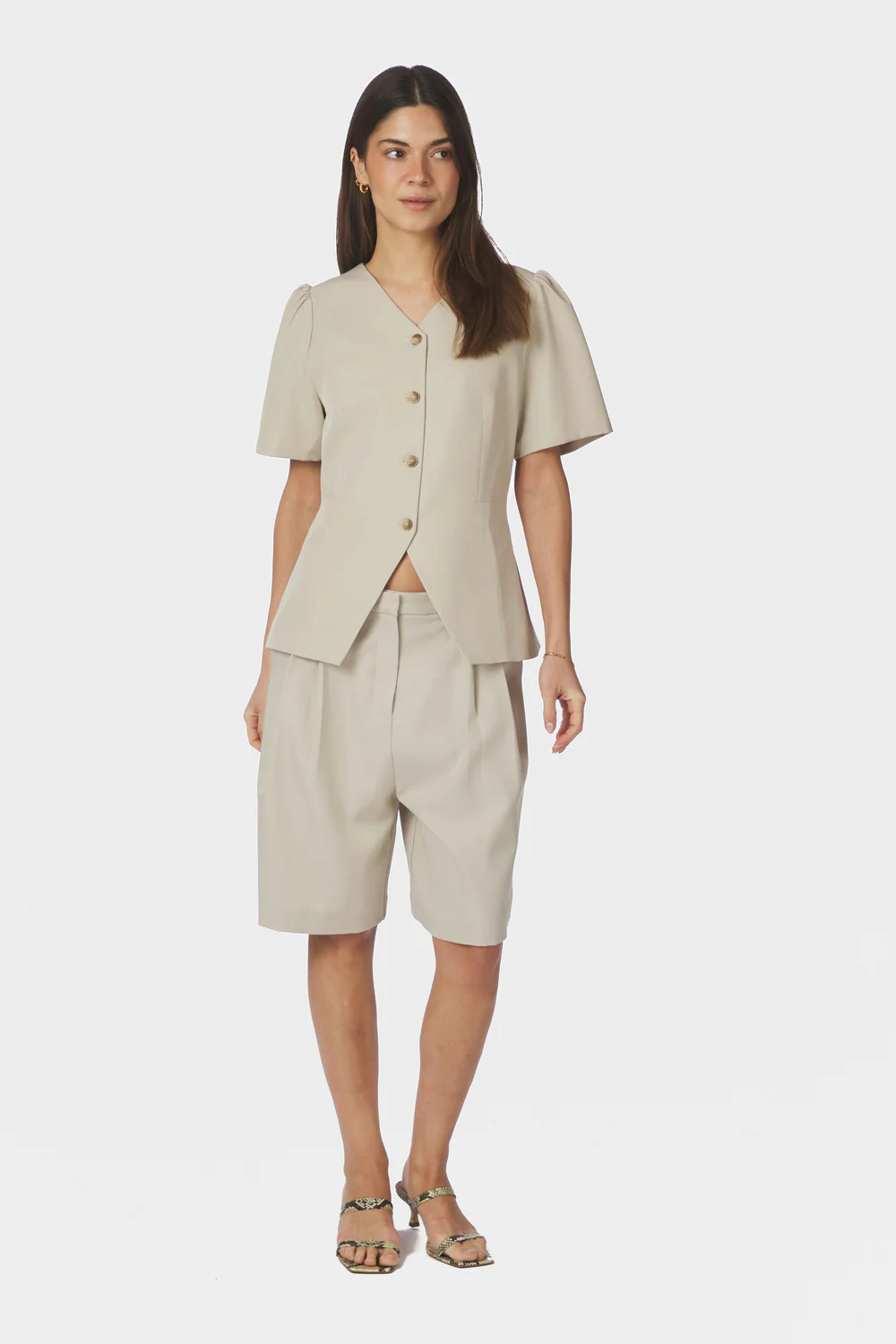 Jules Structure Blouse | Creme | Bluse fra Neo Noir - Image 6