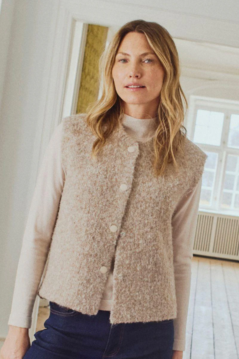 Jump Waistcoat 206808 | Desert Taupe Melange | Jakke fra Freequent - Image 3