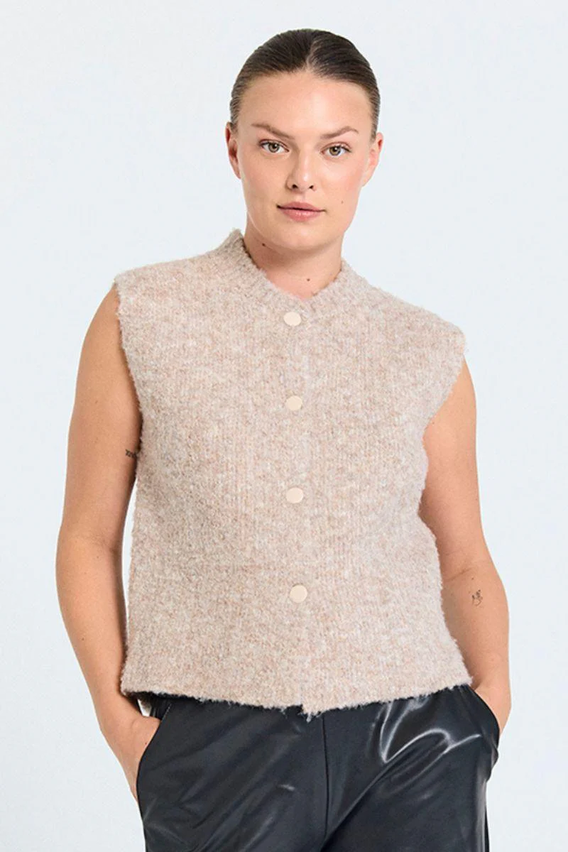 Jump Waistcoat 206808 | Desert Taupe Melange | Jakke fra Freequent - Image 8