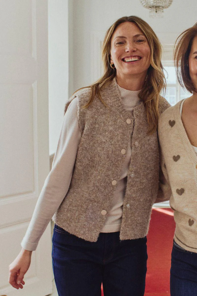 Jump Waistcoat 206808 | Desert Taupe Melange | Jakke fra Freequent - Image 9