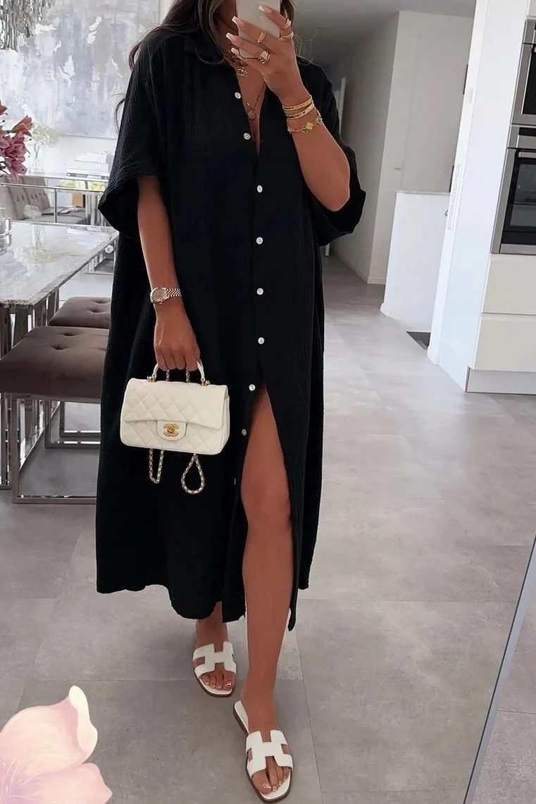 June Cotton Dress | Black | Kjole fra Avery - Image 2