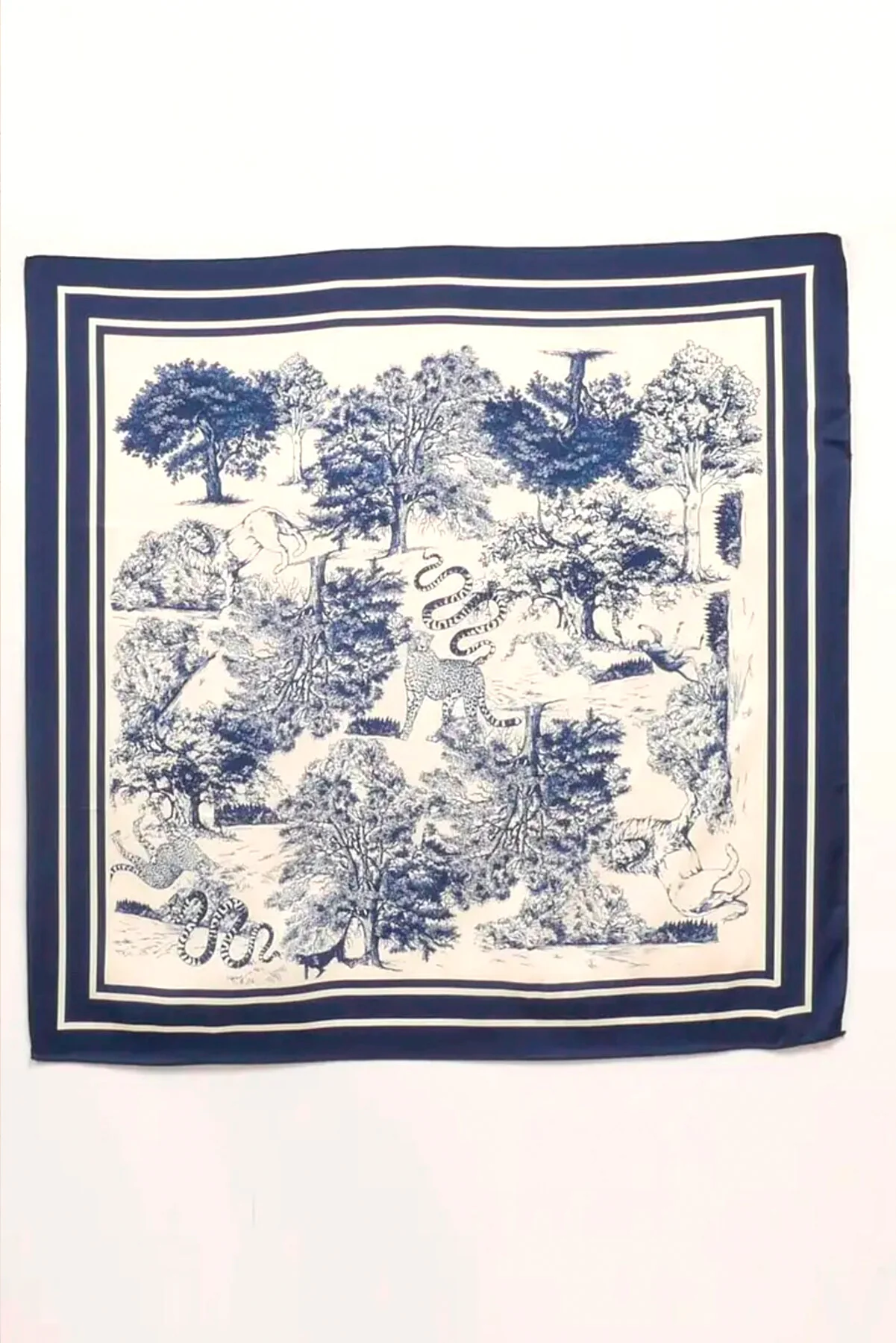 Silky Jungle Scarf | Navy - Image 3