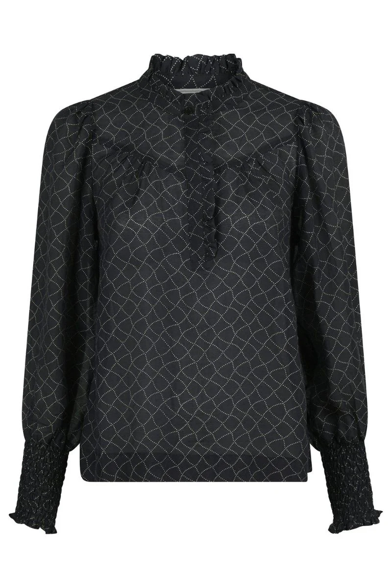 Karia Illusion Blouse | Black | Bluse fra Neo Noir - Image 2
