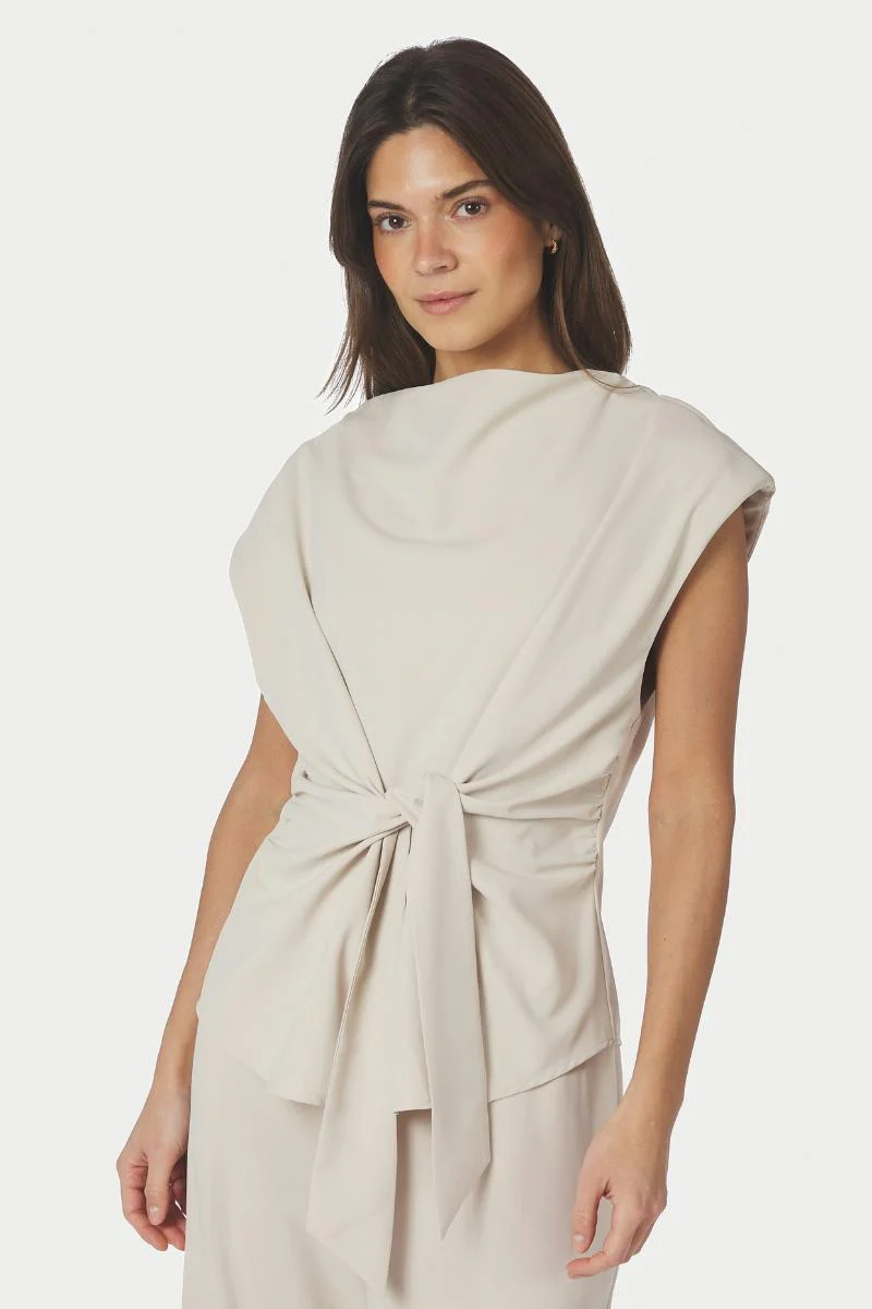 Katarim Crepe Top | Ivory | Bluse fra Neo Noir - Image 7