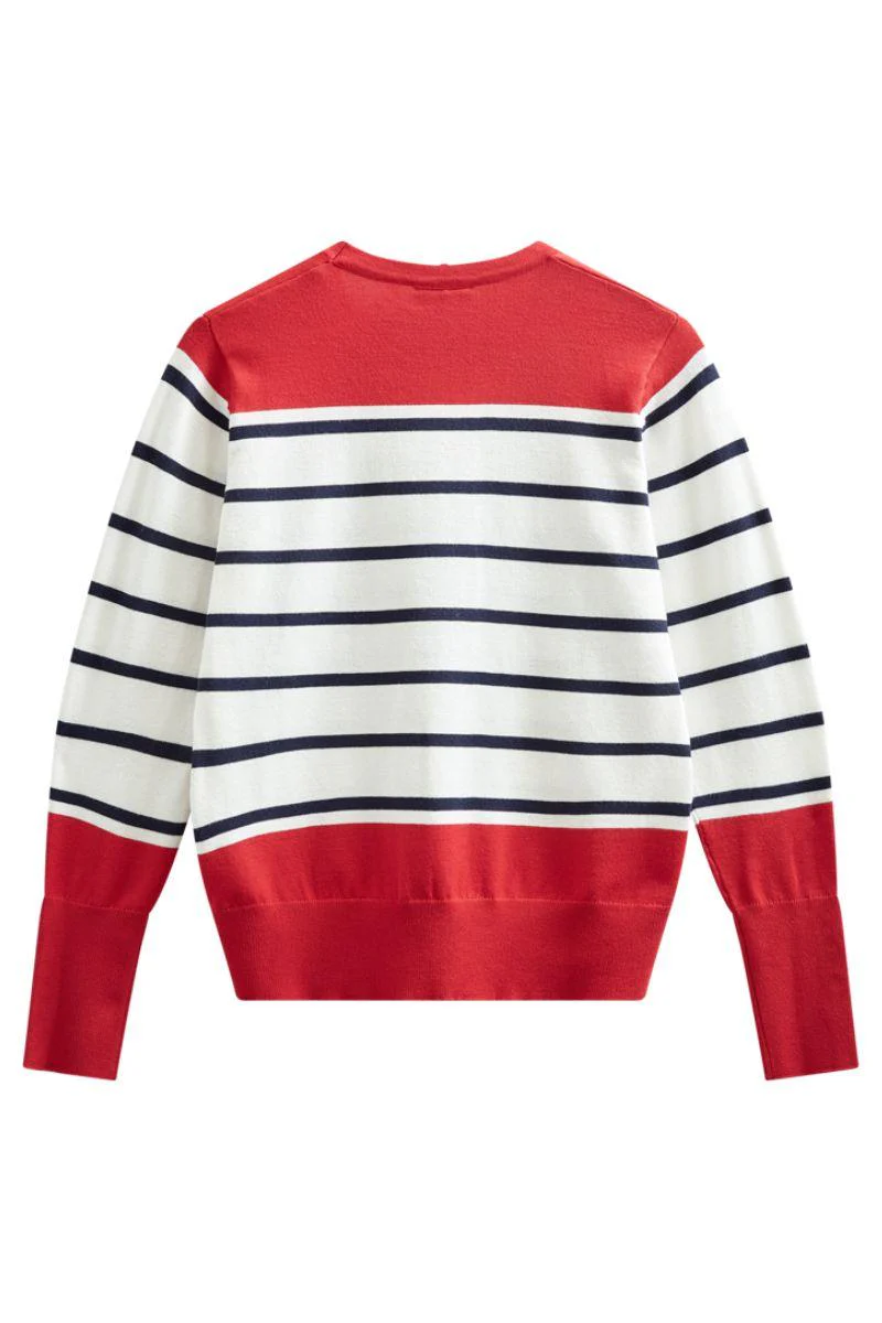 Katie Pullover 207512 | True Red W. Star Off-White | Strik fra Freequent - Image 4