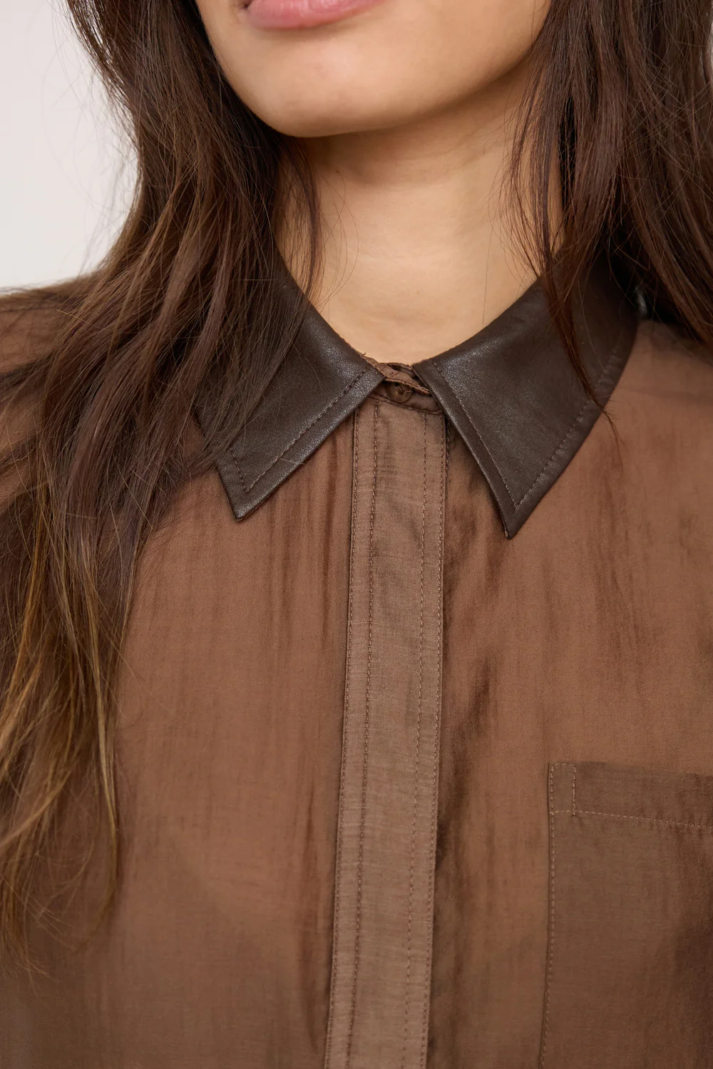 Kawa Shirt | Dark Brown | Skjorte fra Co'couture - Image 4