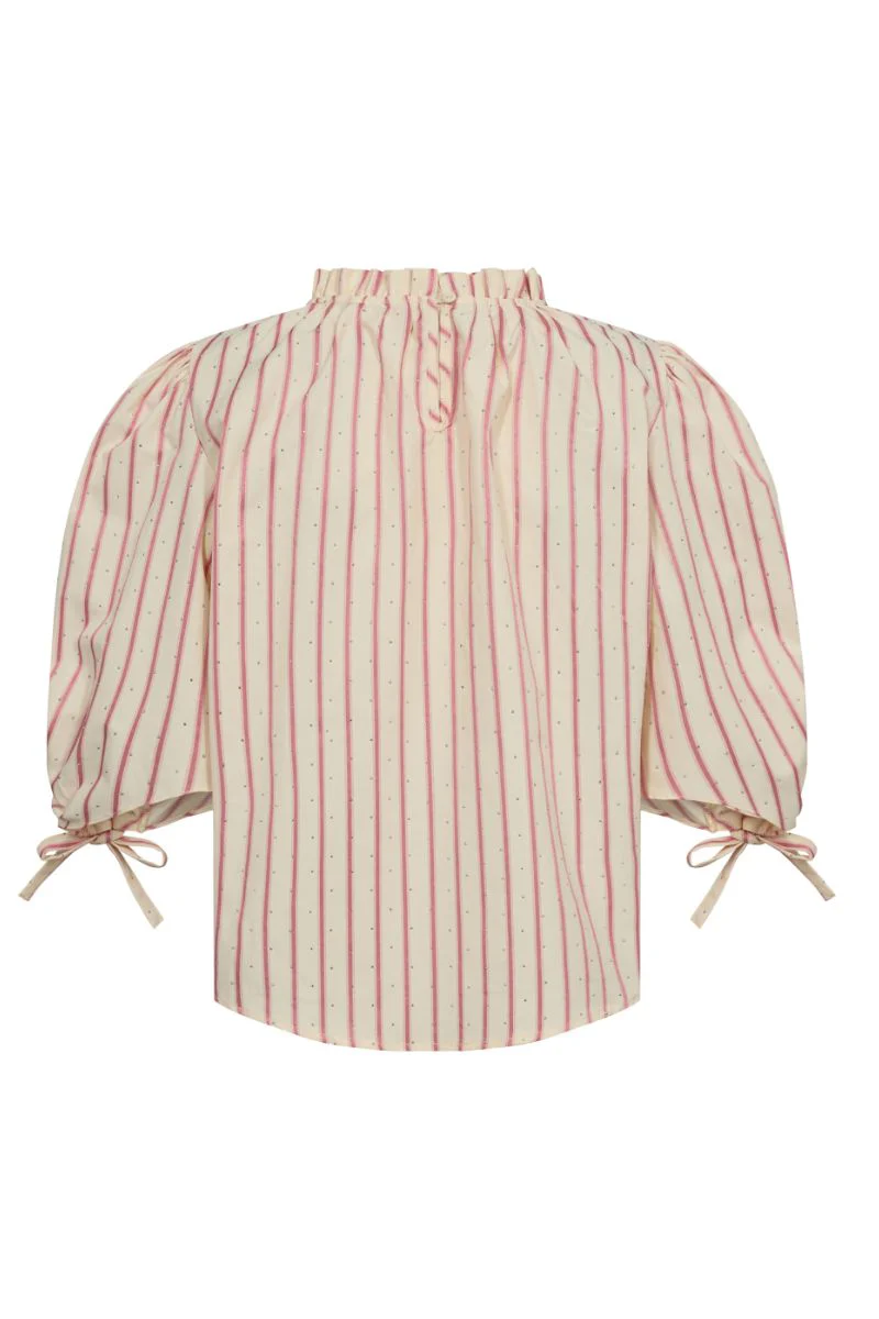 Keira Gem Puff Blouse 35749 | MarciPink | Bluse fra Co'couture - Image 2